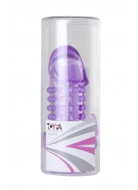 Закрытая фиолетовая насадка с 2 отростками - 13 см. - Toyfa Basic - в Люберцах купить с доставкой