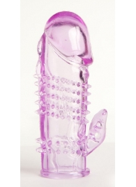 Фиолетовая насадка с коготком и шипами - 13 см. - Toyfa Basic - в Люберцах купить с доставкой