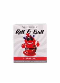 Стимулирующий презерватив-насадка Roll   Ball Strawberry - Sitabella - купить с доставкой в Люберцах