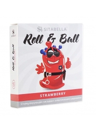 Стимулирующий презерватив-насадка Roll   Ball Strawberry - Sitabella - купить с доставкой в Люберцах