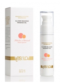 Универсальный массажный гель-смазка Allover Delicious Massage Gel с ароматом персика и аброкоса - 50 мл. - YESforLOV - купить с доставкой в Люберцах