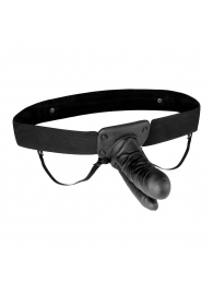 Полый страпон с двумя отростками и вибрацией Unisex Vibrating Hollow Strap-On Double Penetrating Dildo - 17,8 см. - Lux Fetish - купить с доставкой в Люберцах