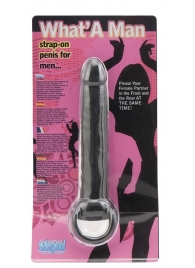 Чёрная насадка на пенис для анальной стимуляции WHATA MAN - 16 см. - Seven Creations - в Люберцах купить с доставкой