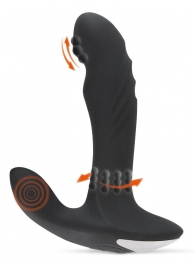 Черный вибромассажер простаты с функцией римминга Plug with Perineum Stimulator - 16,6 см. - Orion - в Люберцах купить с доставкой