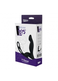 Черный вибромассажер простаты P-PLEASER W ERECTION ENHANCE - Dream Toys - в Люберцах купить с доставкой