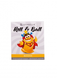 Стимулирующий презерватив-насадка Roll   Ball Banana - Sitabella - купить с доставкой в Люберцах