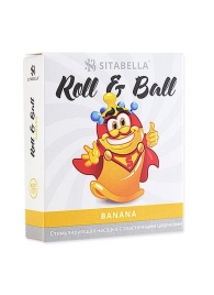 Стимулирующий презерватив-насадка Roll   Ball Banana - Sitabella - купить с доставкой в Люберцах