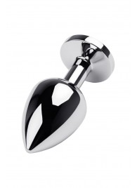 Серебристая коническая анальная пробка с красным кристаллом - 8 см. - ToyFa - купить с доставкой в Люберцах