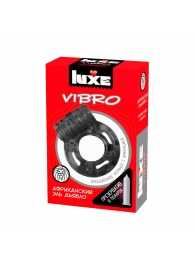 Чёрное эрекционное виброкольцо Luxe VIBRO  Африканский Эль Дьябло  + презерватив - Luxe - в Люберцах купить с доставкой