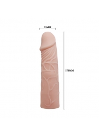 Закрытая телесная насадка-фаллос - 17 см. - Sex Expert - в Люберцах купить с доставкой