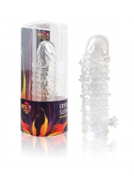 Закрытая прозрачная рельефная насадка Crystal sleeve - 13 см. - Erowoman-Eroman - в Люберцах купить с доставкой