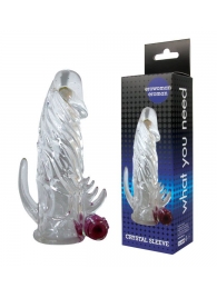 Закрытая прозрачная вибронасадка на пенис Crystal Sleeve Vibe - Erowoman-Eroman - в Люберцах купить с доставкой