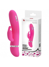 Розовый вибратор Ingram с электростимуляцией - 19,2 см. - Baile - купить с доставкой в Люберцах