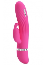 Розовый вибратор Ingram с электростимуляцией - 19,2 см. - Baile - купить с доставкой в Люберцах