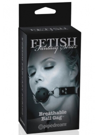 Черный кляп с дырочками Breathable Ball Gag - Pipedream - купить с доставкой в Люберцах