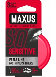 Ультратонкие презервативы в железном кейсе MAXUS Sensitive - 3 шт. - Maxus - купить с доставкой в Люберцах
