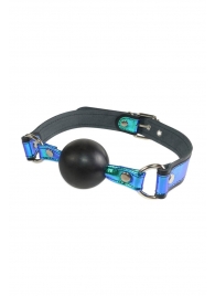 Кляп-шарик на чёрно-синих ремешках - Sitabella - купить с доставкой в Люберцах