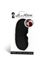 Черная маска на глаза Peek-a-Boo - Lux Fetish - купить с доставкой в Люберцах