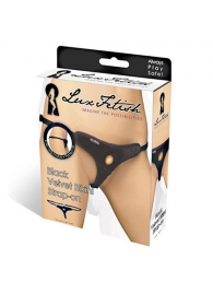 Черные плюшевые трусики для страпона - Lux Fetish - купить с доставкой в Люберцах