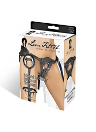 Черные трусики для страпона из патентованной кожи - Lux Fetish - купить с доставкой в Люберцах