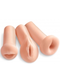 Комплект из 3 мастурбаторов All 3 Holes: вагина, анус, ротик - Pipedream - в Люберцах купить с доставкой