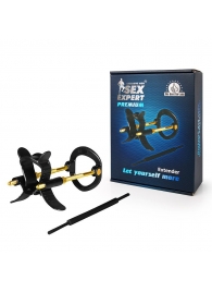 Черно-золотистый экстендер для пениса Sex Expert - Sex Expert - в Люберцах купить с доставкой