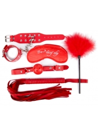 Набор красных БДСМ-аксессуаров из 5 предметов - Notabu - купить с доставкой в Люберцах