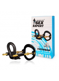 Черный экстендер-растяжитель пениса - Sex Expert - в Люберцах купить с доставкой