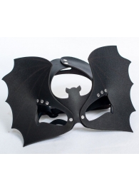 Черная кожаная маска на глаза  Летучая мышь - Sitabella - купить с доставкой в Люберцах