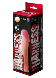 Телесная реалистичная насадка на Harness с коннектором BLACK LINE - 17 см. - LOVETOY (А-Полимер) - купить с доставкой в Люберцах