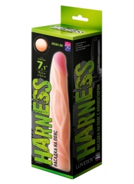 Телесная насадка с венками на Harness с коннектором GREEN LINE - 18 см. - LOVETOY (А-Полимер) - купить с доставкой в Люберцах
