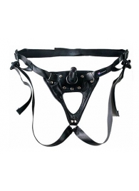 Черный пояс-трусики с насадкой  Soft-Принц  - 17 см. - LOVETOY (А-Полимер) - купить с доставкой в Люберцах