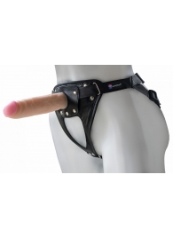 Черный пояс-трусики с насадкой  Soft-Принц  - 17 см. - LOVETOY (А-Полимер) - купить с доставкой в Люберцах