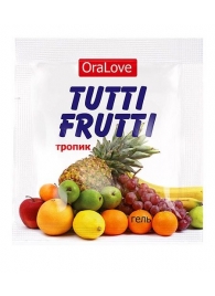 Пробник гель-смазки Tutti-frutti со вкусом тропических фруктов - 4 гр. - Биоритм - купить с доставкой в Люберцах