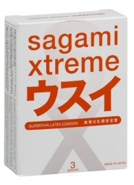 Ультратонкие презервативы Sagami Xtreme SUPERTHIN - 3 шт. - Sagami - купить с доставкой в Люберцах