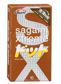 Презервативы Sagami Xtreme FEEL UP с точечной текстурой и линиями прилегания - 10 шт. - Sagami - купить с доставкой в Люберцах