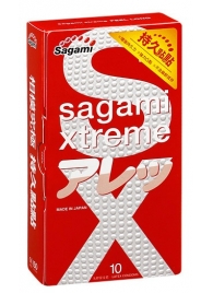 Утолщенные презервативы Sagami Xtreme Feel Long с точками - 10 шт. - Sagami - купить с доставкой в Люберцах