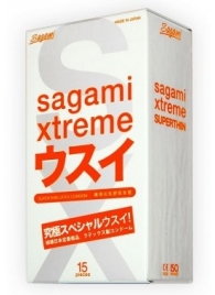 Ультратонкие презервативы Sagami Xtreme SUPERTHIN - 15 шт. - Sagami - купить с доставкой в Люберцах