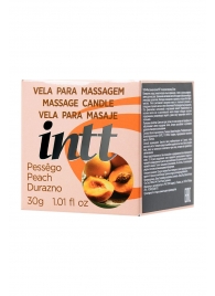 Массажная свеча для поцелуев Peach с ароматом персика - 30 гр. - INTT - купить с доставкой в Люберцах