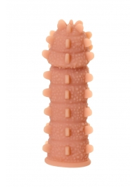 Телесная реалистичная насадка KOKOS Extreme Sleeve 04 с дополнительной стимуляцией - 12,7 см. - KOKOS - в Люберцах купить с доставкой