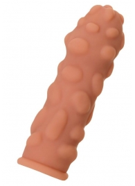 Телесная реалистичная насадка KOKOS Extreme Sleeve 11 с дополнительной стимуляцией - 12,7 см. - KOKOS - в Люберцах купить с доставкой
