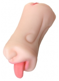 Телесный двусторонний мастурбатор Fruity Tongue - ротик и вагина - ToyFa - в Люберцах купить с доставкой