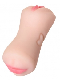 Телесный двусторонний мастурбатор Pretty Mouth - ротик и вагина - ToyFa - в Люберцах купить с доставкой