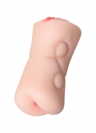 Телесный двусторонний мастурбатор Rich Fruit - вагина и анус - ToyFa - в Люберцах купить с доставкой