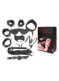 Большой игровой набор БДСМ: наручники, оковы, маска, кляп, плеть, ошейник с поводком, верёвка, зажимы для сосков - Notabu - купить с доставкой в Люберцах