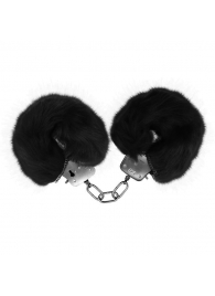 Черные меховые наручники Love с ключиками - Baile - купить с доставкой в Люберцах