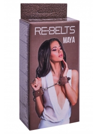 Коричневые кожаные наручники Maya - Rebelts - купить с доставкой в Люберцах