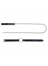 Черный поводок и чокер с кольцом Rada - Rebelts - купить с доставкой в Люберцах