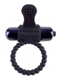 Черное эрекционное виброкольцо Vibrating Silicone Super Ring - Pipedream - в Люберцах купить с доставкой