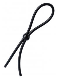 Черное лассо на пенис с одной бусиной - A-toys - в Люберцах купить с доставкой